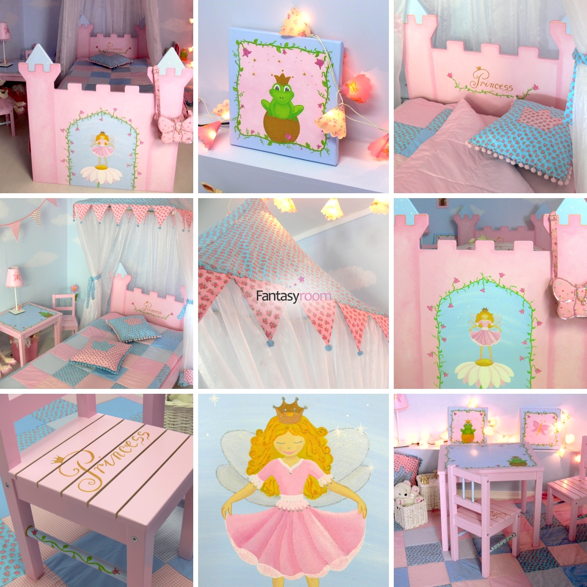 Fantasyroom Prinzessinnenmöbel in Rosa und Hellblau