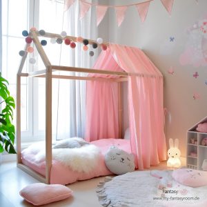 Fantasyroom Hausbett im rosa Kinderzimmer für Mädchen